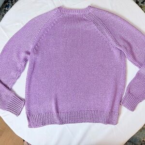 J. Crew Lilac Metallic Knit Side-Slit Sweater Size M